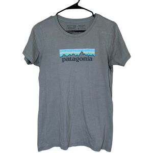 Patagonia Organic Cotton Gray Tee Women’s Casual Outdoor Hiking Shirt Size Small